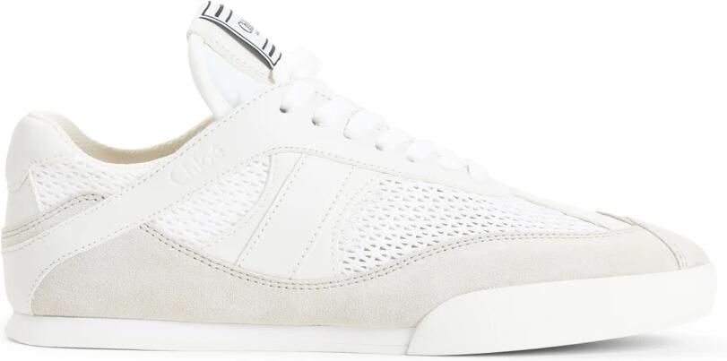 Chloé Mesh en Suede Veterschoenen White Dames - Foto 5