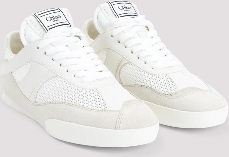 Chloé Mesh en Suede Veterschoenen White Dames - Foto 3