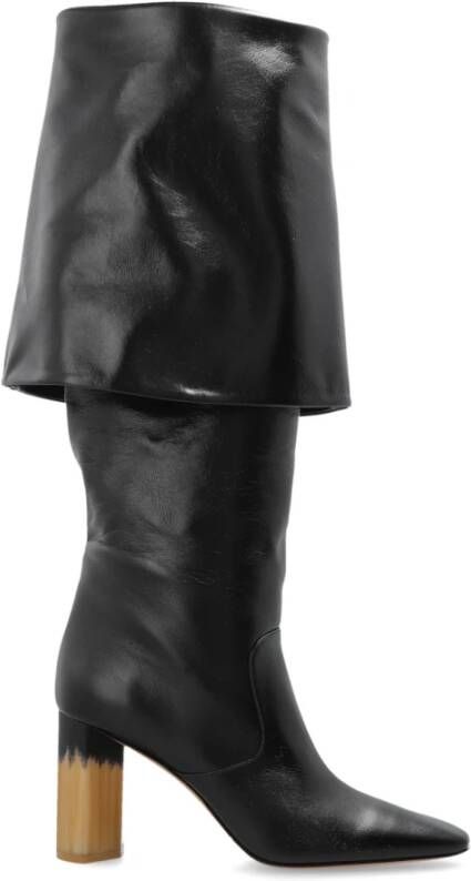 Chloé Leren laarzen met hoorn-effect hak Black Dames
