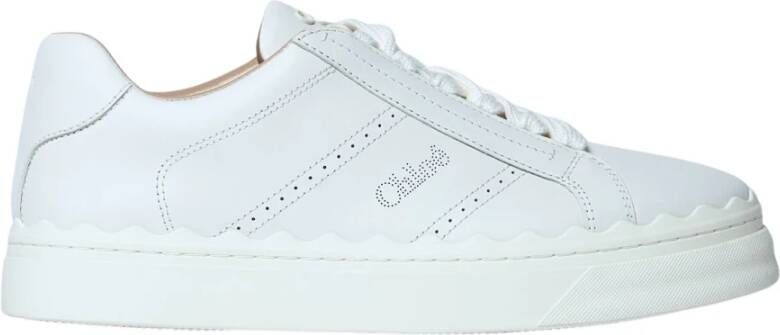 Chloé Gaatjesveter Sneakers met Platte Zool White Dames
