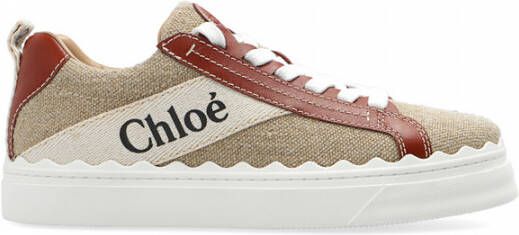 Chloé Sneakers van textuur linnen en kalfsleer White Dames
