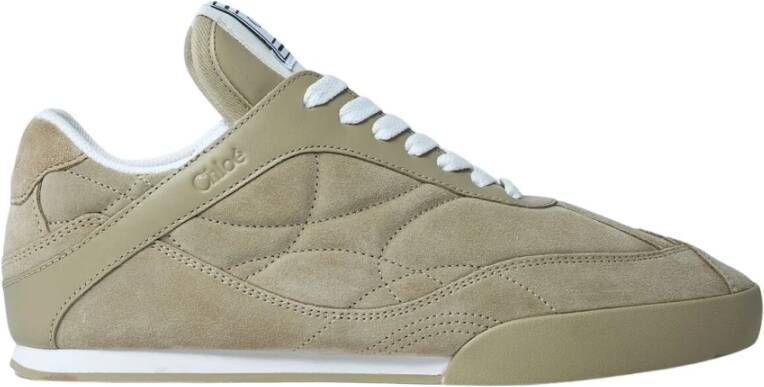 Chloé Leren en Suède Lage Sneakers