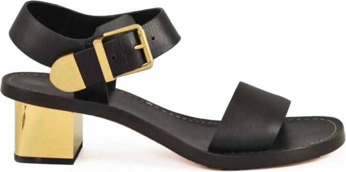 Chloé Leren sandaal met leren zool Black Dames