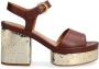 Chloé Bruine Leren Sandalen met Enkel Gesp Sluiting Brown Dames - Thumbnail 1
