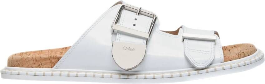 Chloé Leren sandalen met gespsluiting White Dames