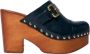 Chloé Leren sleehakken met houten zool Black Dames - Thumbnail 1