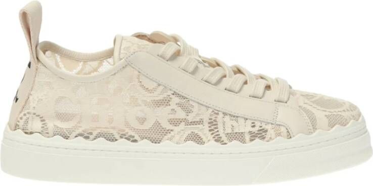 Chloé Lauren sneaker van kant met kalfsleren details