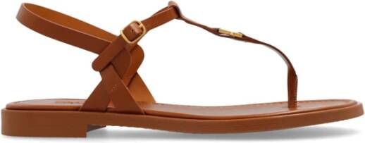 Chloé Leren sandalen met teenpost Brown Dames