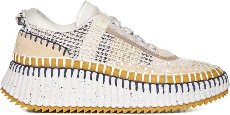 Chloé Transparante Vetersneakers met reliëflogo Multicolor Dames