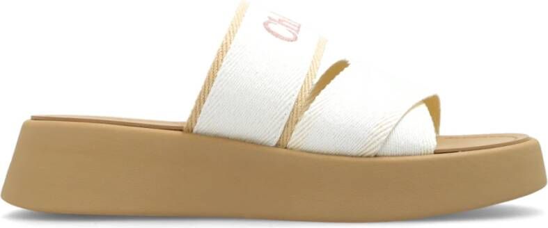 Chloé Beige Sandalen met Kruisband Beige Dames