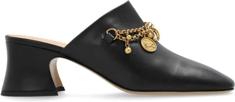 Chloé Slippers & Mules Leather Mules With Charms in zwart