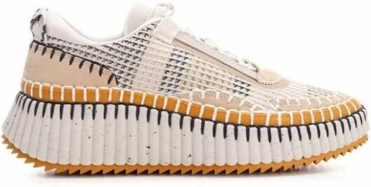 Chloé Transparante Vetersneakers met reliëflogo Multicolor Dames