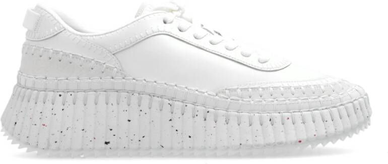 Chloé Nama sneaker van leer met suède details