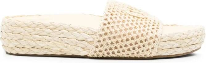 Chloé Natuurlijke gehaakte en esparto sandalen