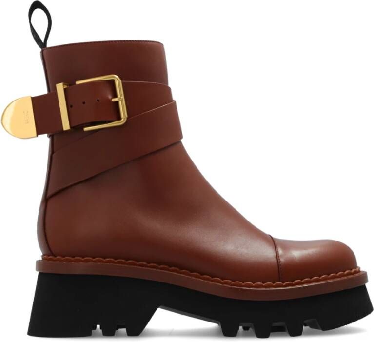 Chloé Boots & laarzen Owena Ankle Boots Smooth Leather in bruin