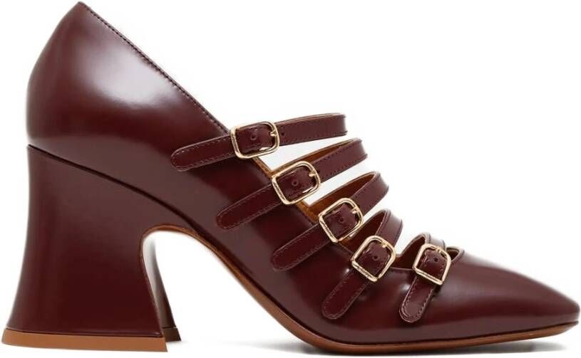 Chloé Paarse Hakken Leren Schoenen