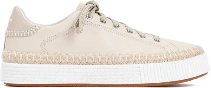 Chloé Parel Beige Leren Sneakers Beige Dames