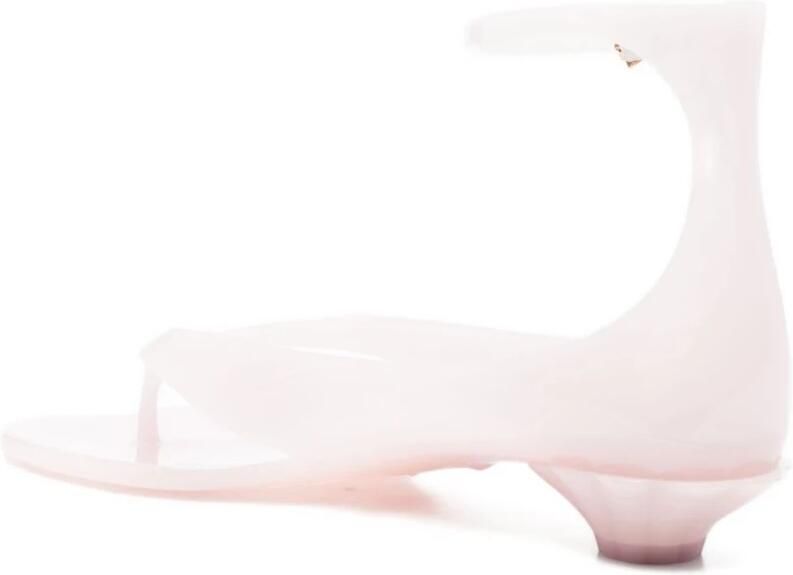 Chloé Poeder Zijde & Nylon Sandalen