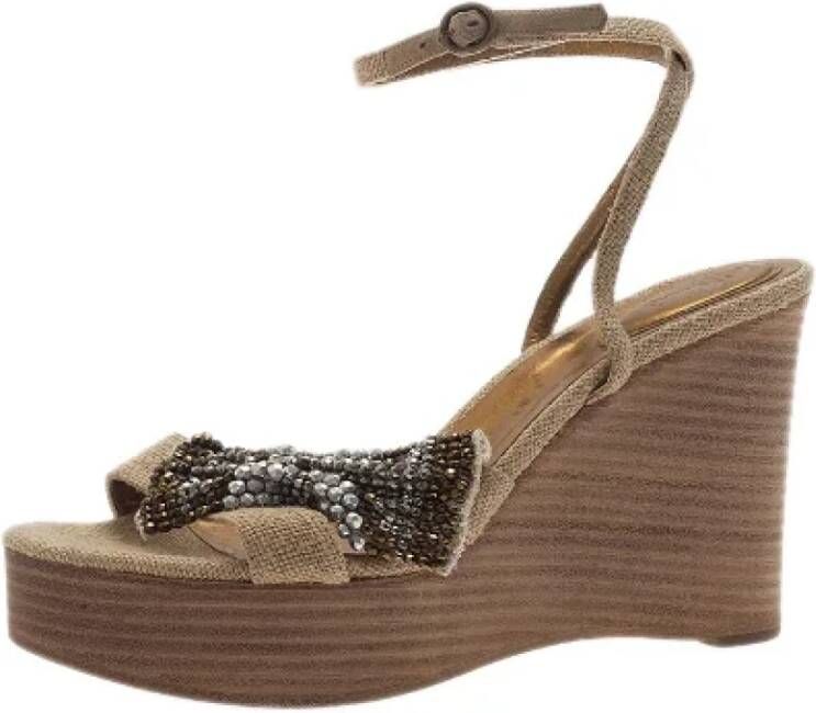 Chloé Pre-owned Canvas sandals Beige Dames