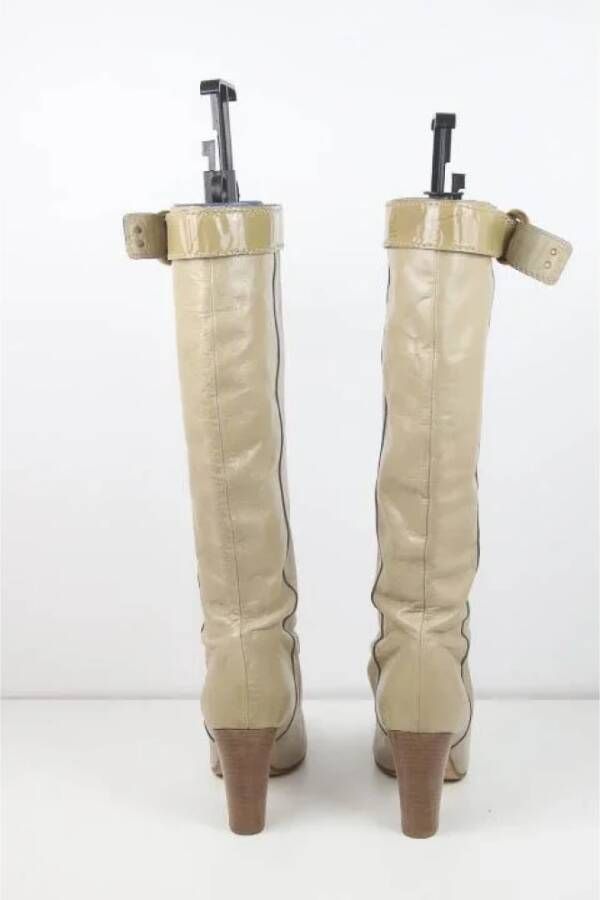 Chloé Pre-owned Leather boots Beige Dames