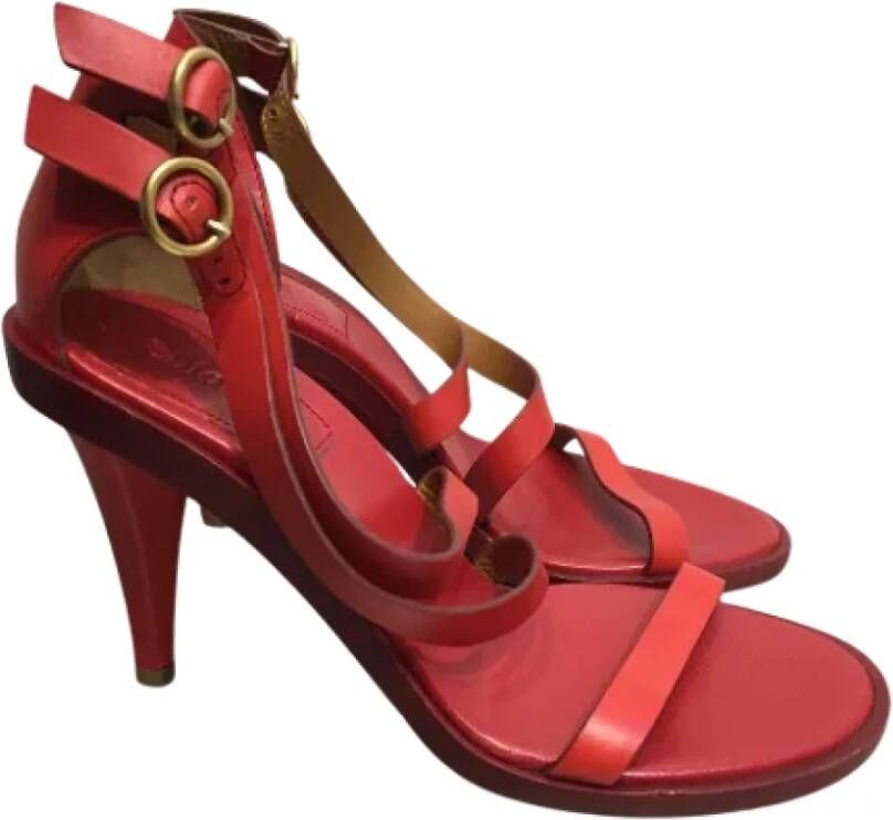 Chloé Pre-owned Leather sandals Red Dames