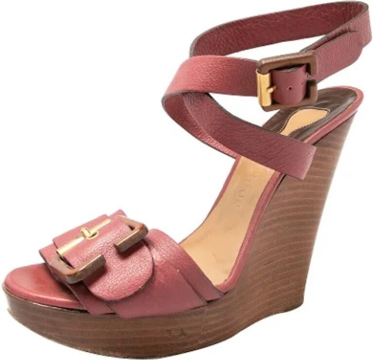 Chloé Pre-owned Leather sandals Red Dames