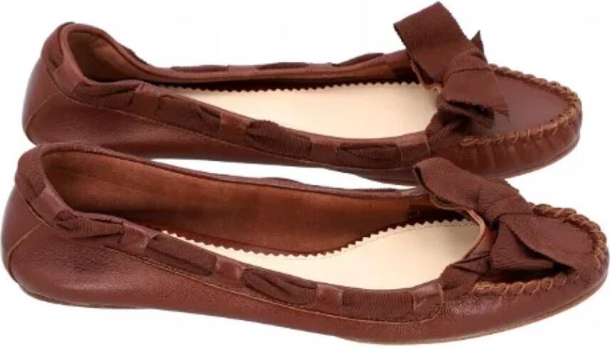 Chloé Pre-owned Platte schoenen Brown Dames
