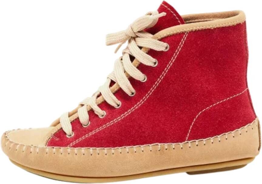 Chloé Pre-owned Suede sneakers Red Dames
