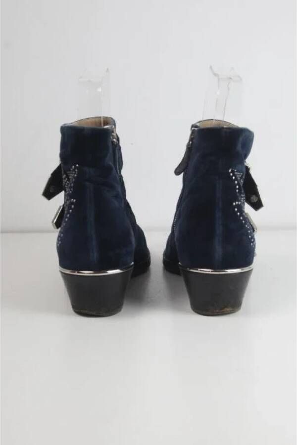 Chloé Pre-owned Velvet boots Blue Dames