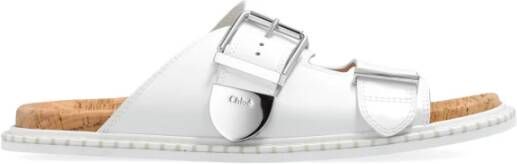 Chloé Leren sandalen met gespsluiting White Dames