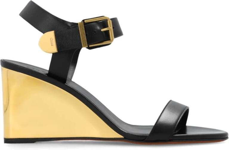 Chloé Rebecca wedge sandals Black Dames