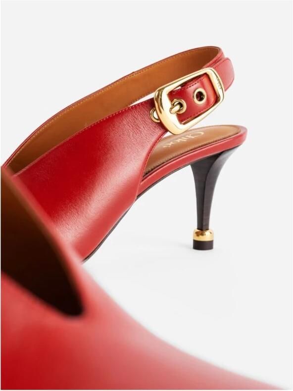 Chloé Rode Andrea Pumps met Gouden Ring