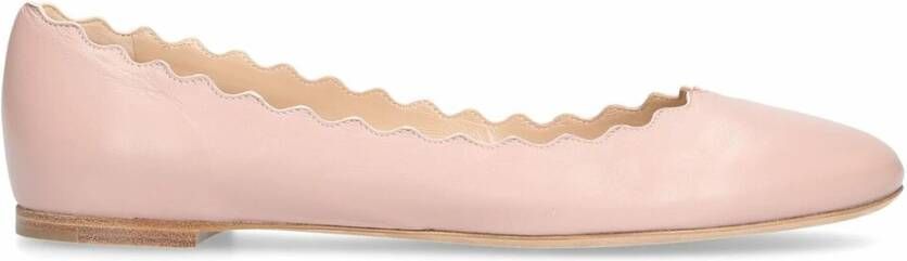 Chloé Roze Ballerina Schoenen met Golvende Rand Pink Dames