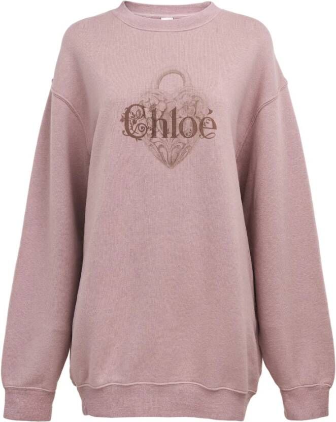 Chloé Roze Heart-Lock Trui Ribboorden