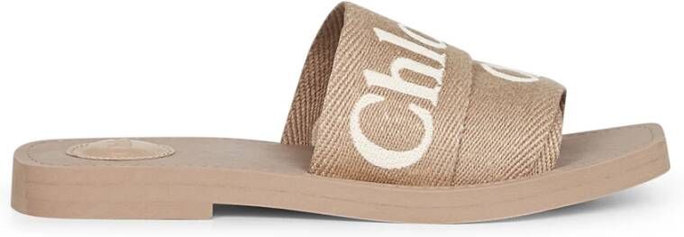 Chloé Roze Linnen Strik Sandalen