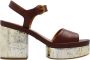 Chloé Bruine Leren Sandalen met Enkel Gesp Sluiting Brown Dames - Thumbnail 1