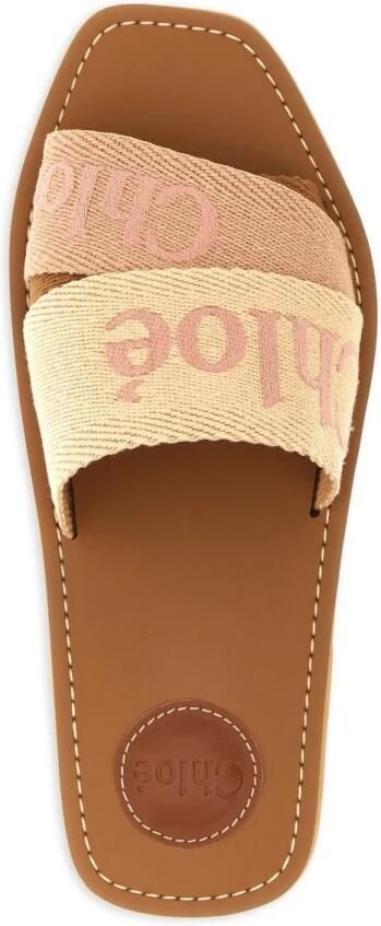 Chloé Sandalia Plana Woody Bandas Logos - Foto 2