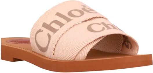 Chloé Sandalen met dubbele stoffen band en logo Brown Dames - Foto 3