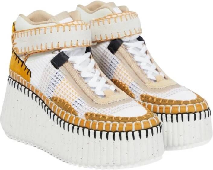 Chlo Sneakers Nama Wedge Heel Sneakers in geel Schoenen