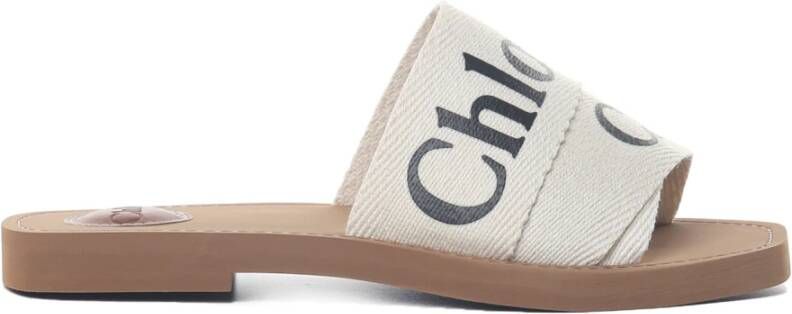 Chloé Woody Sliders Wit `Woody` Model White Dames