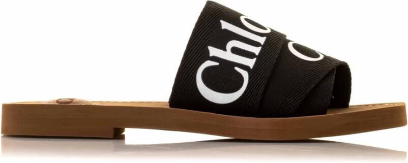 Chloé Minimalistische Leren Slippers Black Dames