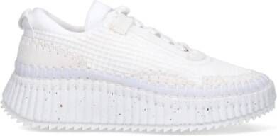 Chloé Mesh Veterschoenen met Gestructureerde Zool White Dames