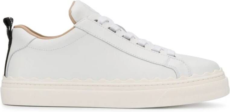 Chloé Witte Sneakers met Golvende Rand White Dames
