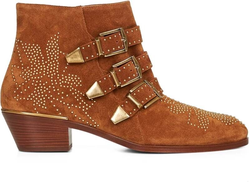 Chloé Studded Floral Motif Cuban Heel Laarzen