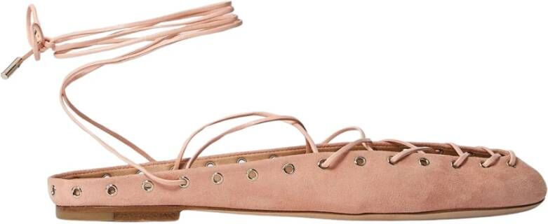 Chloé Suede Ballerina`s met Vetersluiting