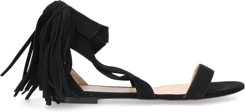 Chloé Suede sandalen met rand Zwart Dames