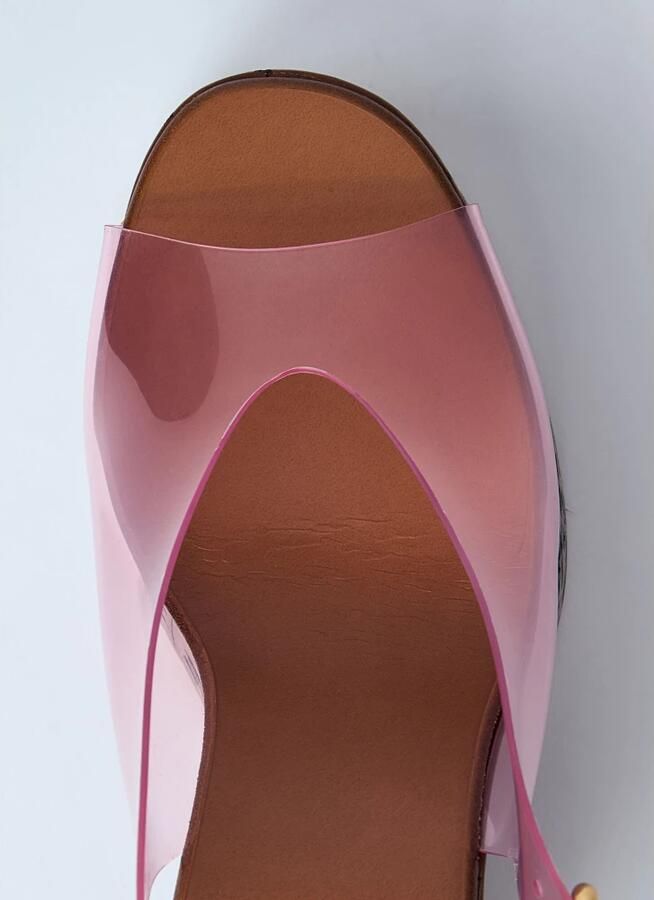 Chloé Transparante sleehak sandalen met houten platform - Foto 2