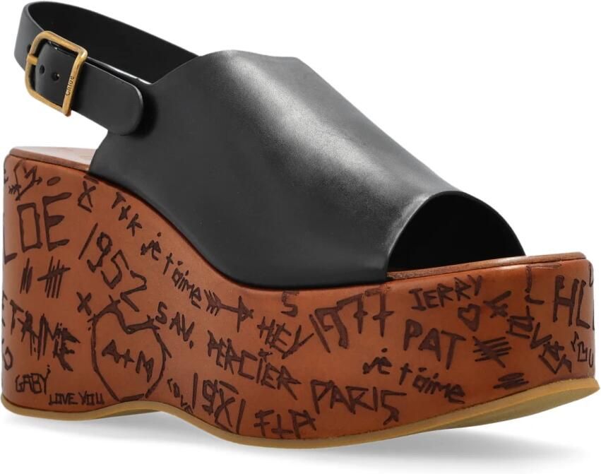 Chloé Iconische sleehak sandalen met liefdesberichten - Foto 3
