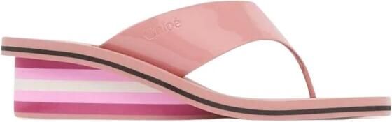 Chloé Wedge Slippers met Strepen
