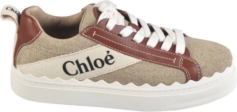 Chloé Witte-Bruine Canvas Sneakers Brown Dames